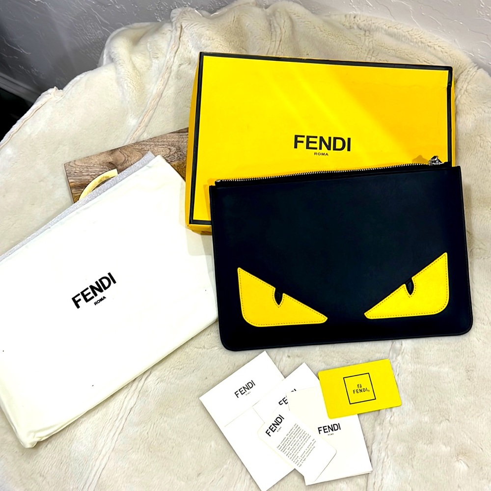 Fendi Monster Pouch Clutch with box and dust bag !